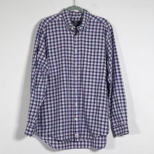 Vineyard Vines Slim Fit Murray Shirt Mens Sz L Blue Pink Plaid Long Sleeve
